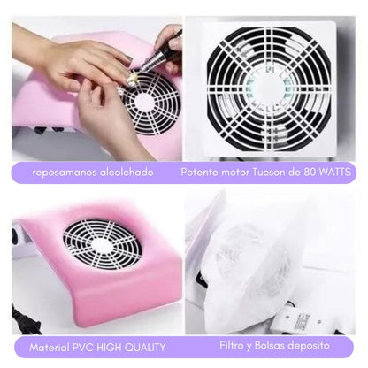 Extractor de polvo para Manicuristas profesionales - 80 watts + EBOOK