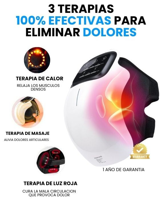 MASAJEADOR ORTOPEDICO PARA RODILLA CALOR-VIBRACION-LUZ ROJA + REGALO SORPRESA  🎁